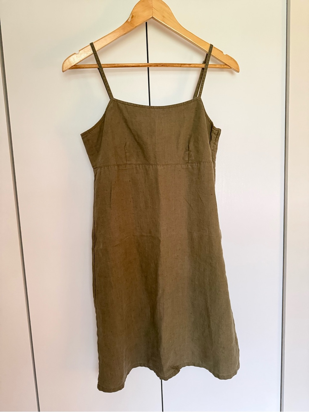 Vintage Abercrombie & Fitch Olive Green Linen Slip Dress